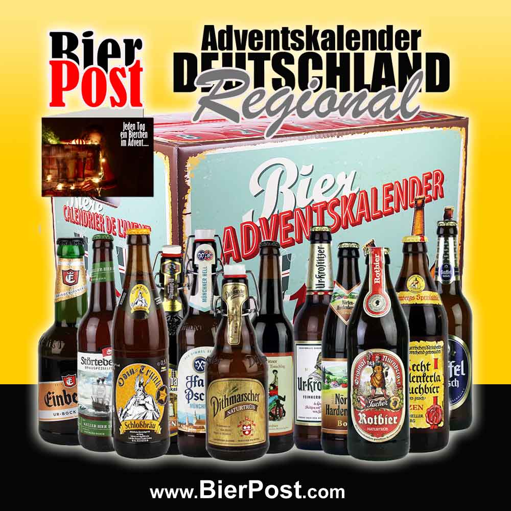 Bild von Bieradventskalender - DEUTSCHLAND REGIONAL - BIERADVENTSBOX -  ( HEUTE mit Design Flaschenöffner und GRATIS Gravur als Auswahl )