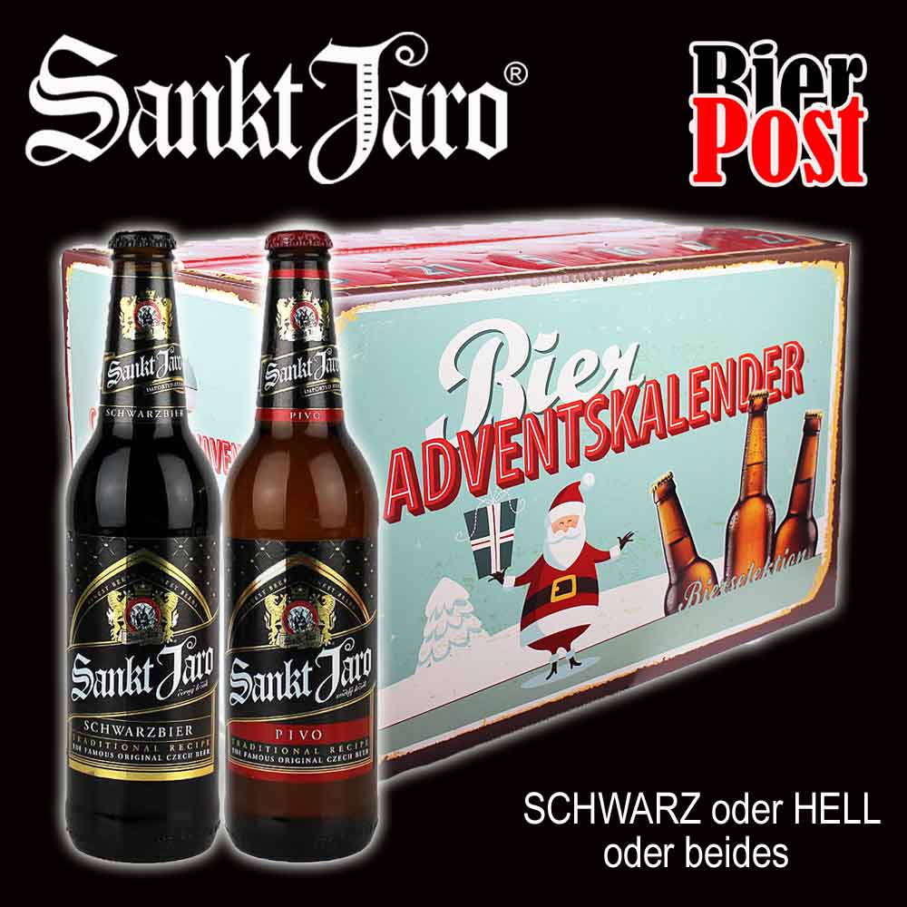 Bild von Bieradventskalender - GEFÜLLT mit 24 SANKT JARO SCHWARZBIER - 0,5l mit Auswahl -  ( HEUTE mit Design Flaschenöffner und GRATIS Gravur als Auswahl )