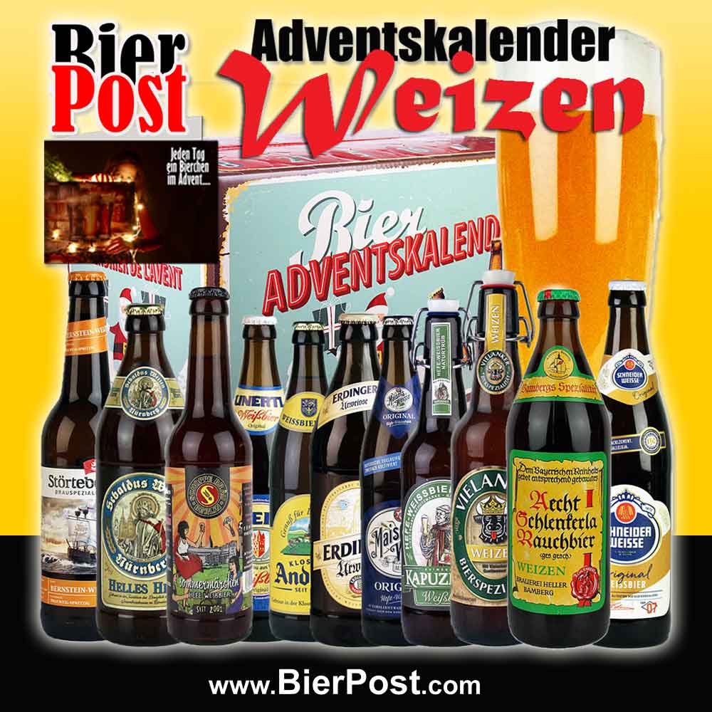 Bild von Bieradventskalender - WEIZENBIERE - BIERADVENTSBOX - ( mit GRATIS DESIGN-Öffner mit deiner Gravur )