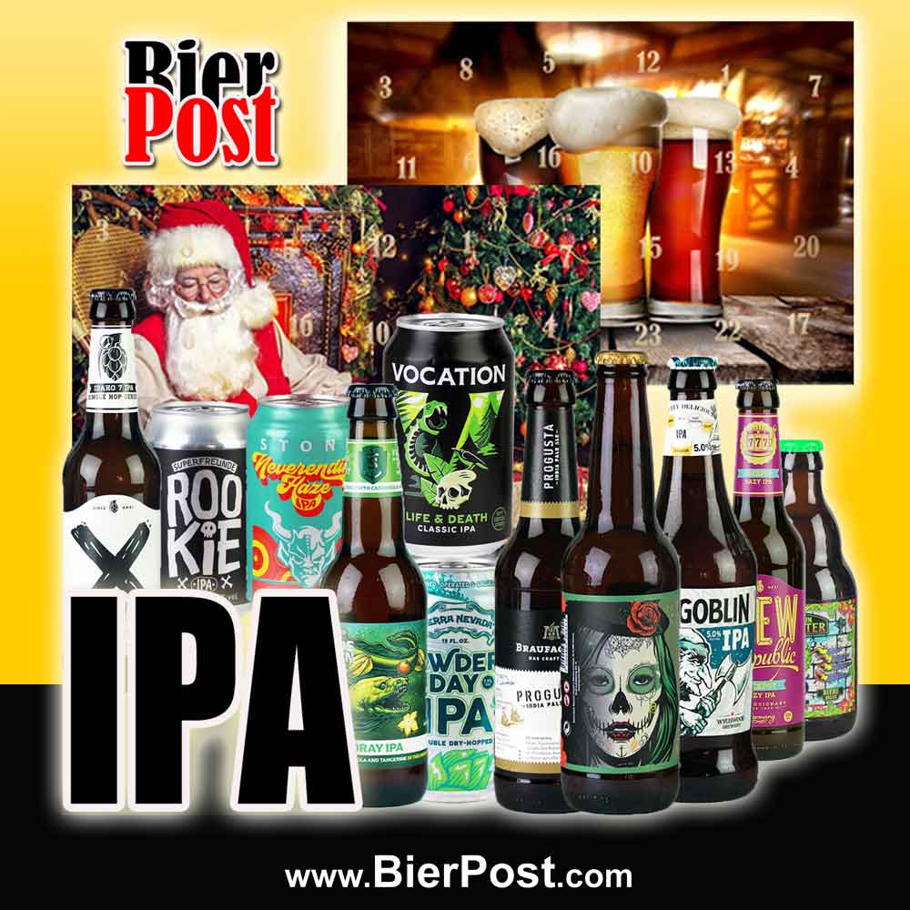 Bild von Bier Adventskalender 24 x INDIA PALE ALE - je 0,33l - incl. BierPostCARD ( Sonderangebot jetzt mit GRATIS Designöffner mit deiner Gravur )