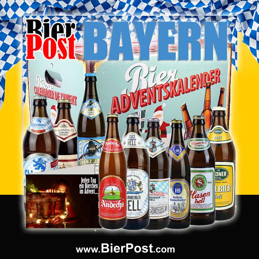 Bild von Bieradventskalender - 24 BAYERISCHE BIERE - BIERADVENTSBOX je 0,5l ( HEUTE mit deiner GRATIS Gravur auf Design Flaschenöffner )