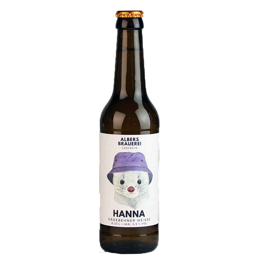 Bild von Albers Brauerei - HANNA - GÄDEBEHNER WEISSE (Sauerbier) - 0,33l  ( MHD 28. DEZEBER 2024 )