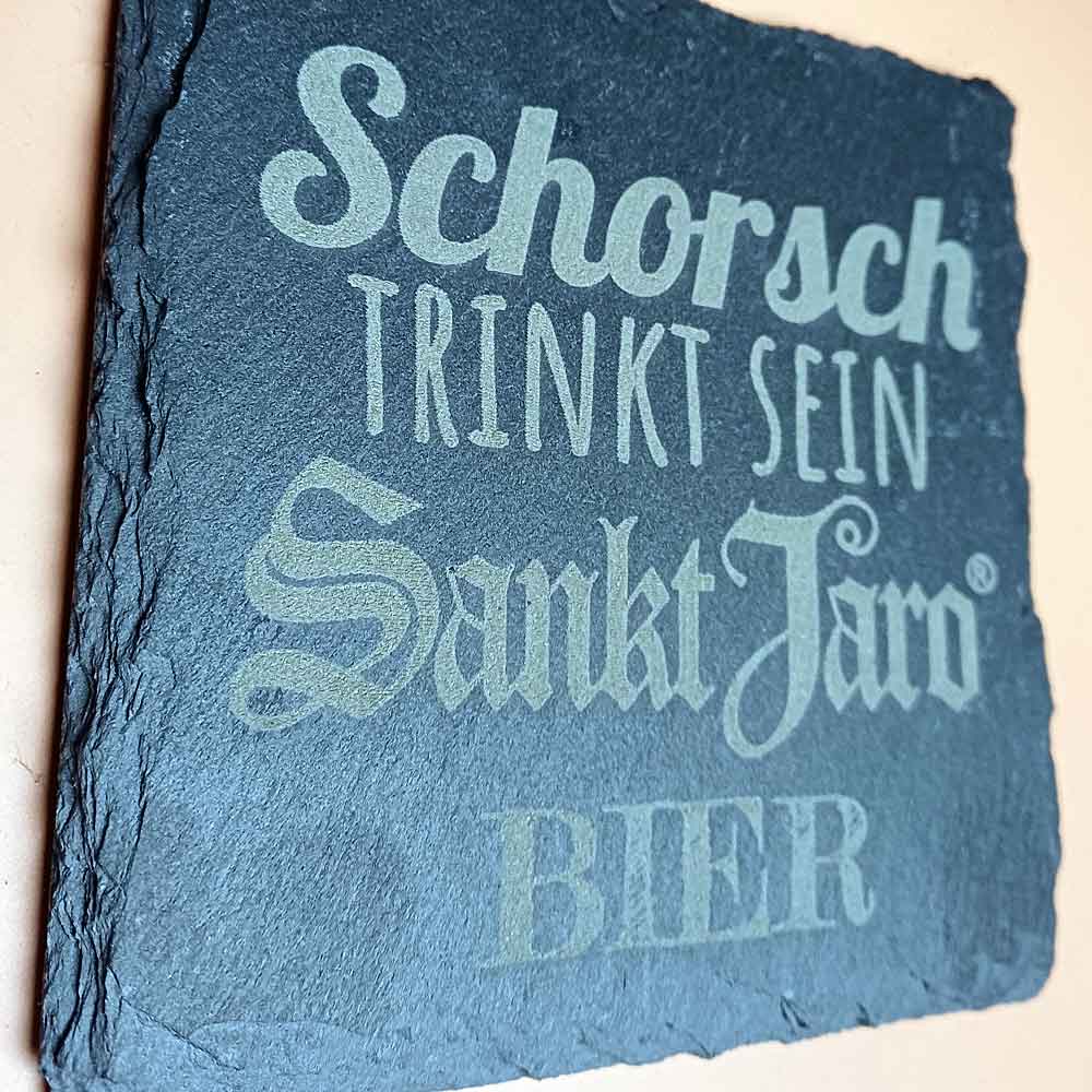 Bild von Untersetzer aus Schiefer - 10 x 10 cm  - incl. Personalisierter Lasergravur