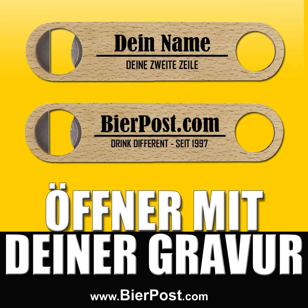 Bild von Design-Öffner - HOLZ - METALL - HOLZ -  incl. Personalisierter Lasergravur