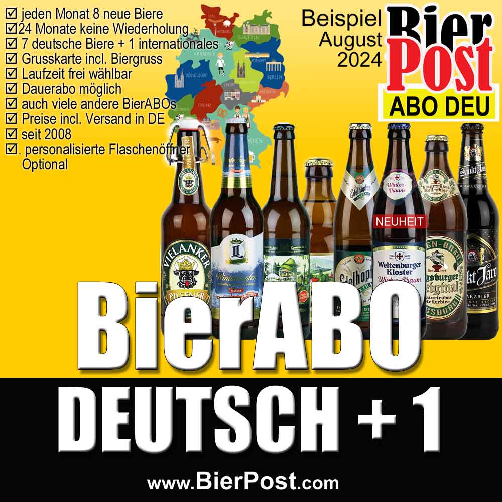 Bild von BierPostABO "DEUTSCH+1" -  incl. Versand in DE, incl BierPostCARD 