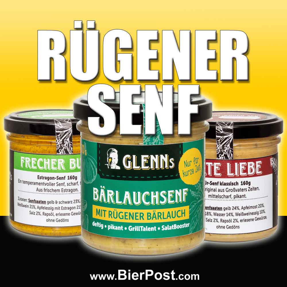 Bild von Glenns Rügener Senf - 3er PROBIERSET - je 160g - 3 Sorten nach unserer WAHL - Abbildung ähnlich