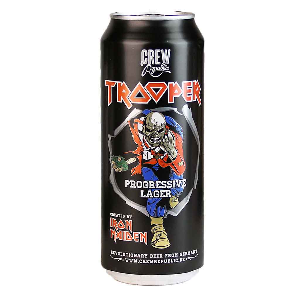 Bild von CREW Republic Bier -TROOPER - PROGRESSIVE LAGER - created by Iron Maiden - DOSE -  0,5l 