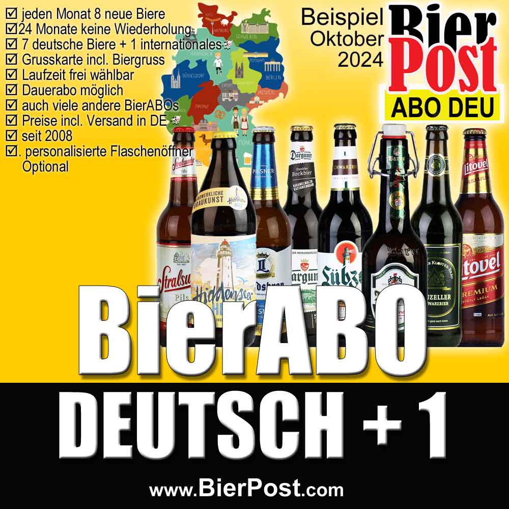 Bild von BierPostABO "DEUTSCH+1" -  incl. Versand in DE, incl BierPostCARD 