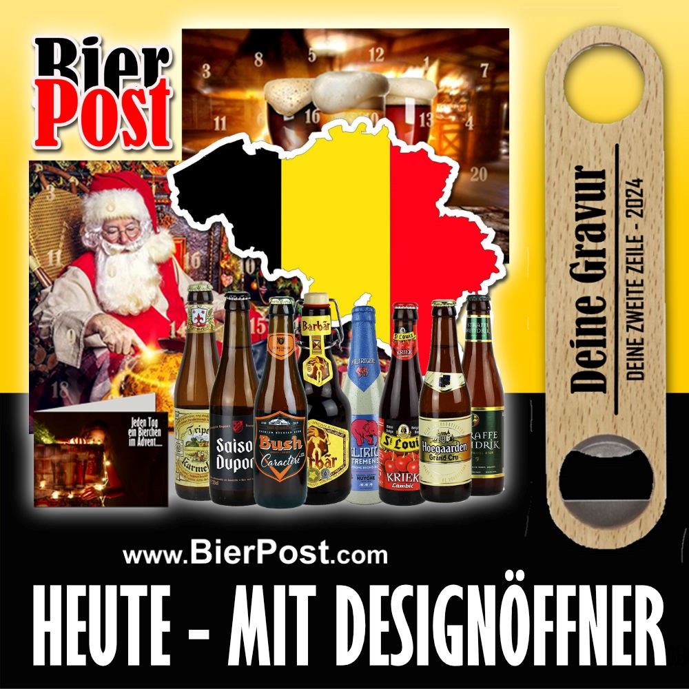 Bild von Bier-Adventskalender - BIERLAND BELGIEN - je 0,33l  ( FÜR KURZE ZEIT incl. DEIGN-Öffer und deiner zweizeiligen Gravur GRATIS )