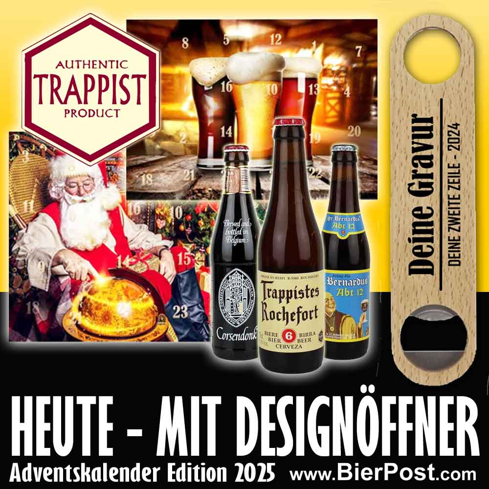 Bild von Bier-Adventskalender - 24 x Trappisten & Abteibiere - je 0,33l  ( jetzt mit Design-Öffner und deiner zweizeiligen Gravur GRATIS dazu )