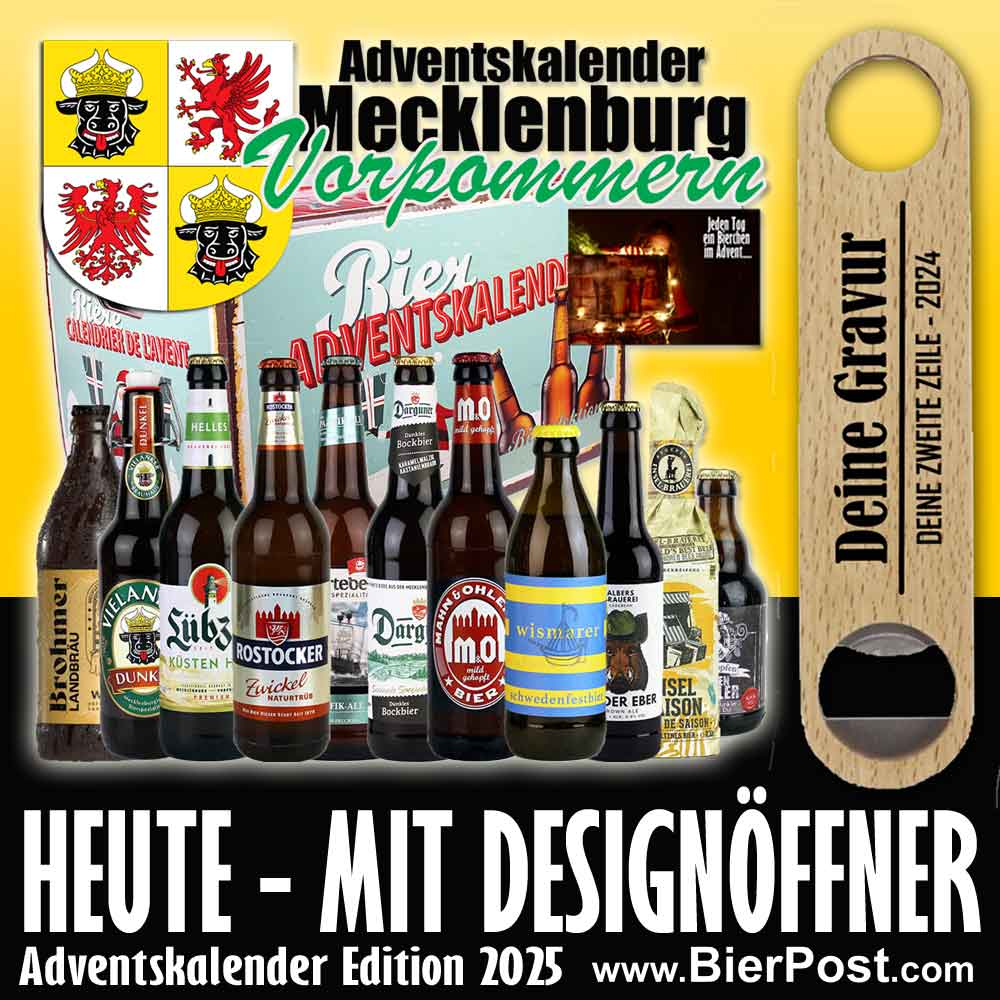 Bild von Bieradventskalender - Mecklenburg/Vorpommern - BIERADVENTSBOX - incl. BierPostCARD ( JETZT mit Design-Öffner und deiner zweizeiligen Gravur GRATIS dazu )