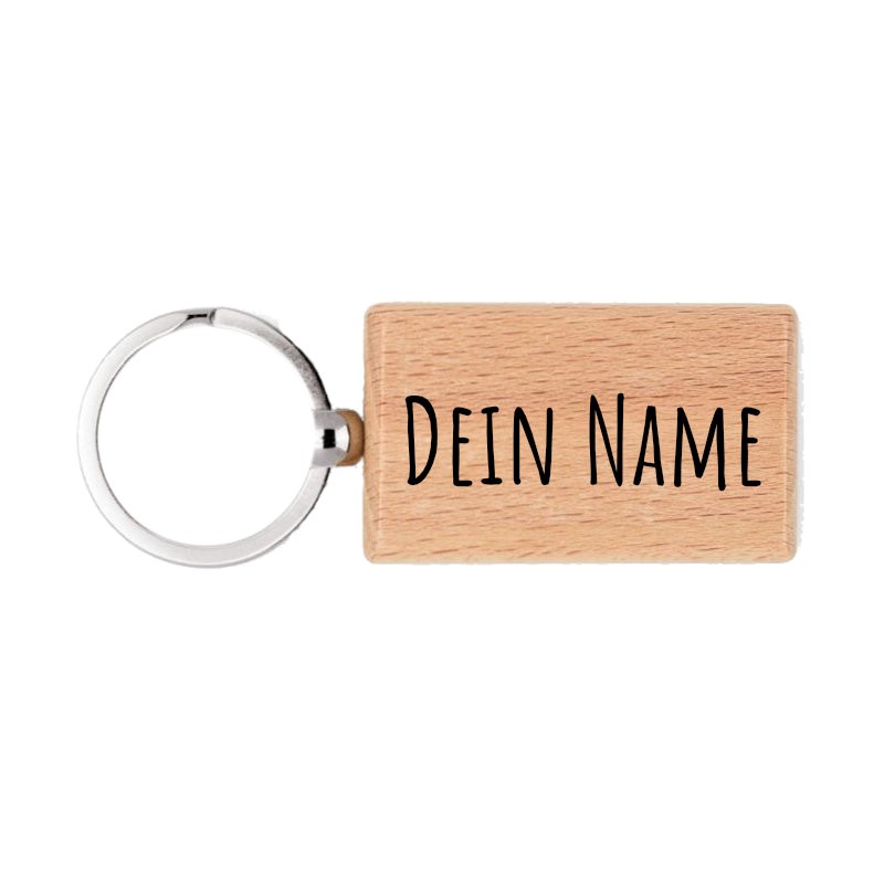 Bild von Namensschild - HOLZ - RECHTECKIG - incl. Personalisierter Lasergravur -