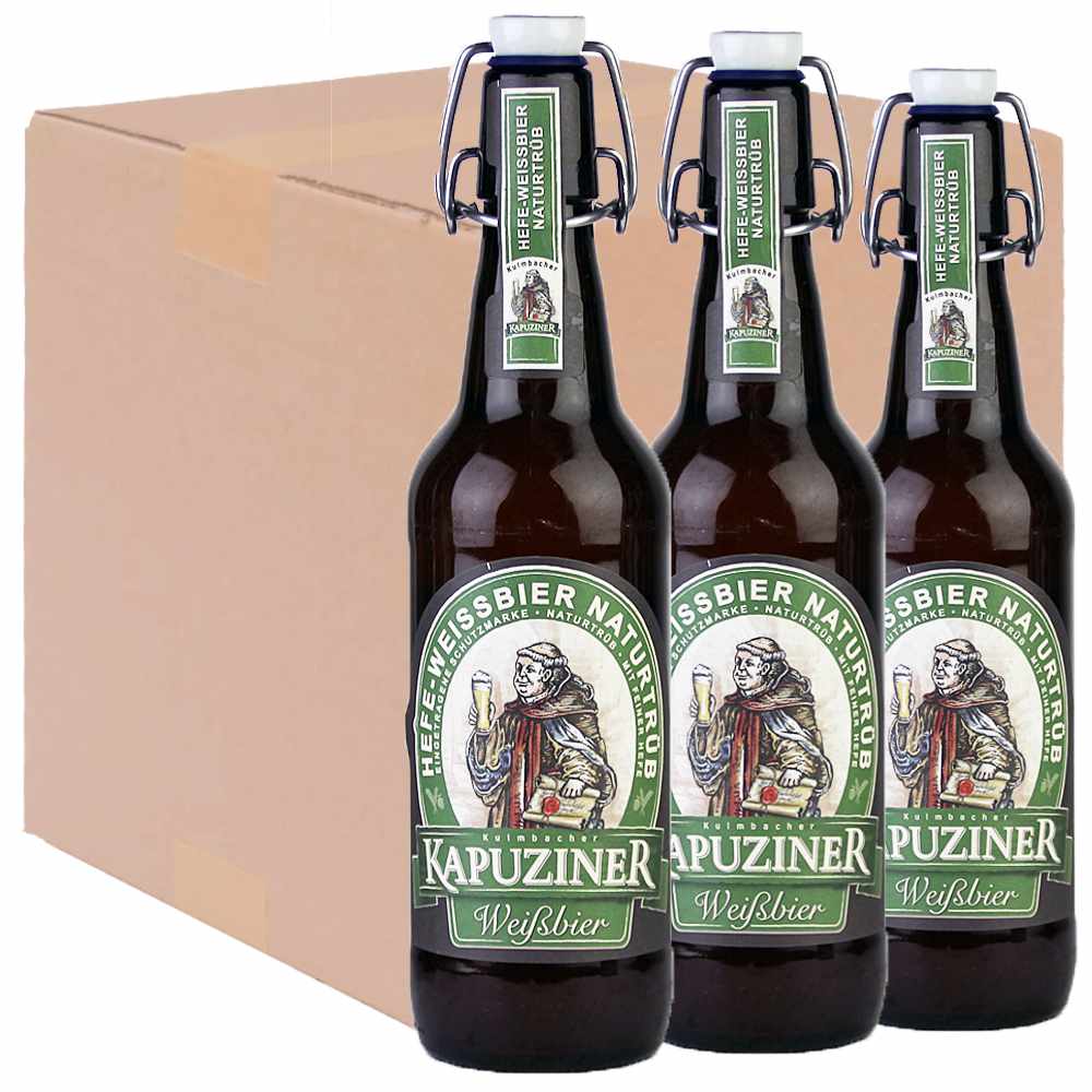 Bild von Kapuziner HEFEWEIZEN - Karton Sortenrein mit Mengenauswahl je 0,5l 