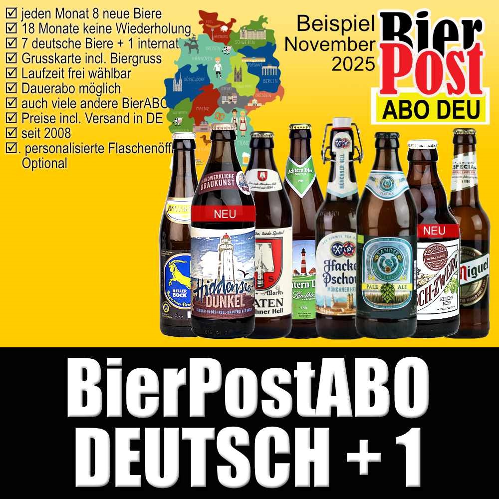 Bild von BierPostABO "DEUTSCH+1" -  incl. Versand in DE, incl BierPostCARD 