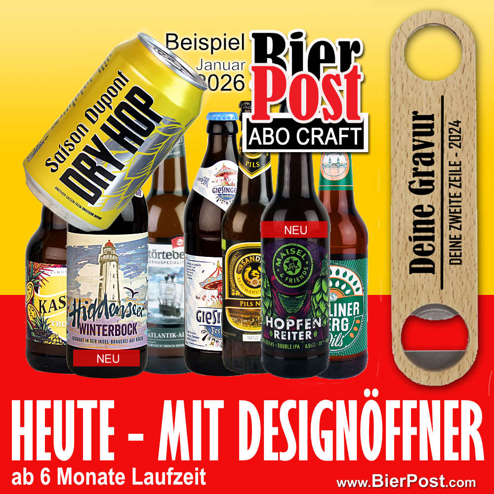 Bild von BierPostABO - CRAFTBEER - incl. Versand in DE, incl BierPostCARD ( HEUTE incl Design-Öffner mit deiner Gravur ab 6 Monate Laufzeit - einfach unten in die Felder eintragen. )