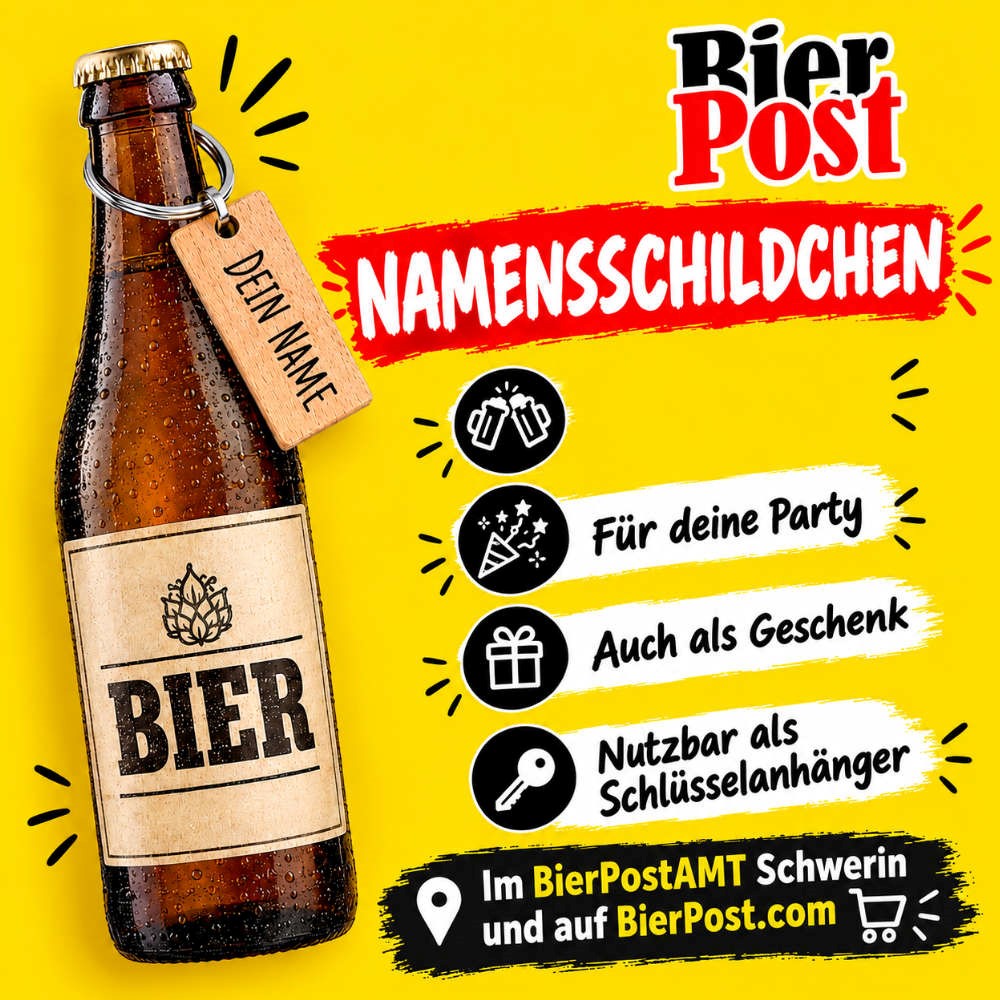 Bild von Namensschild - HOLZ - RECHTECKIG - incl. Personalisierter Lasergravur